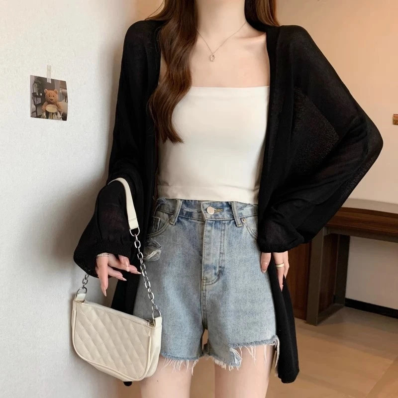夏季防晒针织开衫女2025新款外搭披肩薄款大码外套罩衫韩版上衣