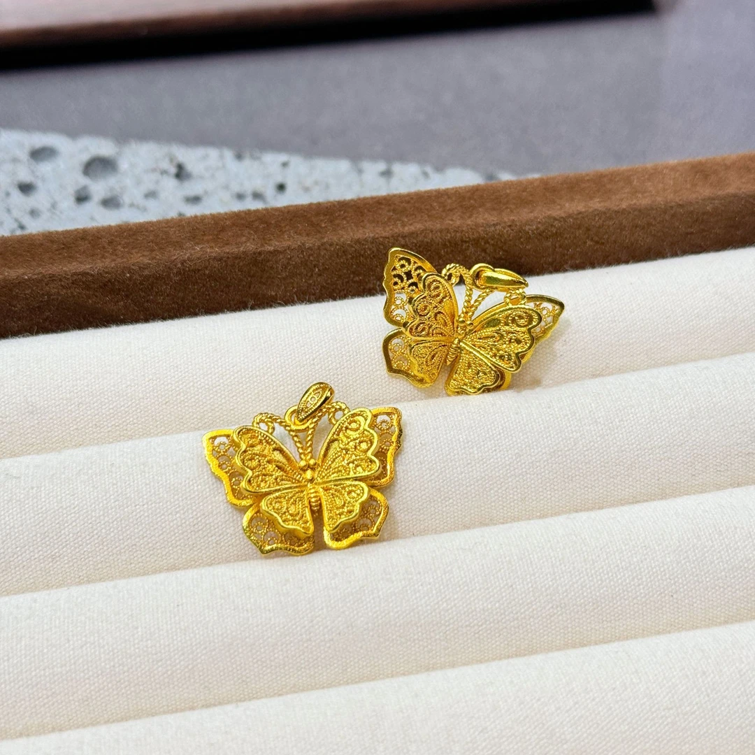 14132拉丝双层蝴蝶吊坠Rd