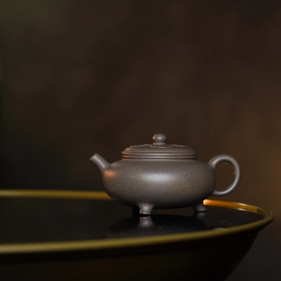 【天工地匠】青段.三足大彬如意 家用泡茶茶壶 约150cc 手工精制壶