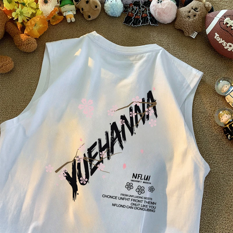 muxiaofei/慕小菲夏季宽松圆领套头背心百搭休闲ins嘻哈复古无袖