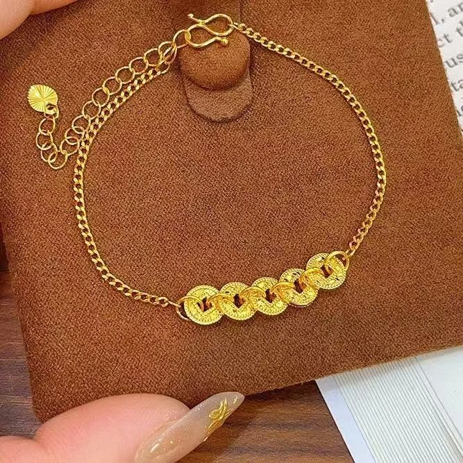 时尚百搭五帝钱手链