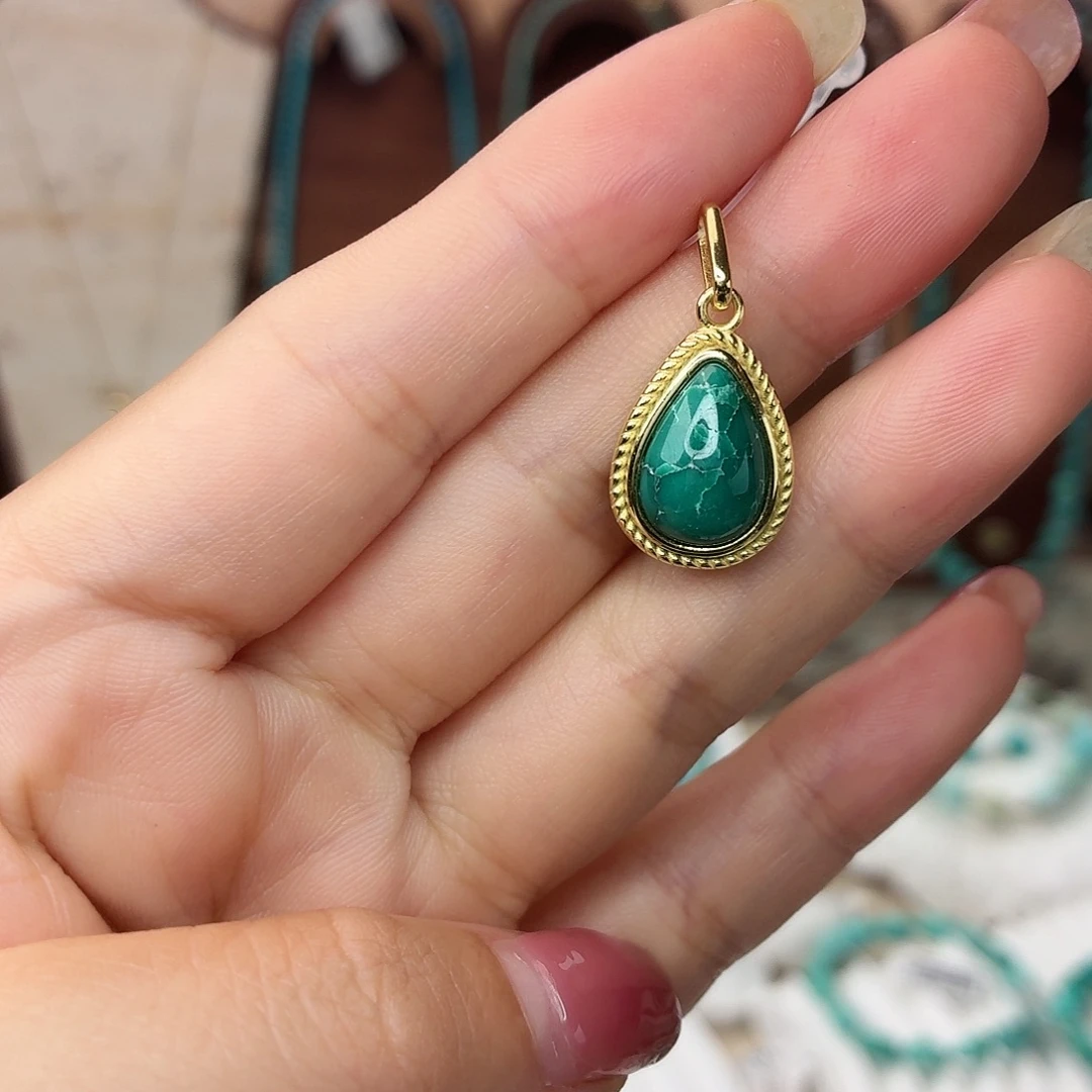 银S925镶嵌绿松石颈饰