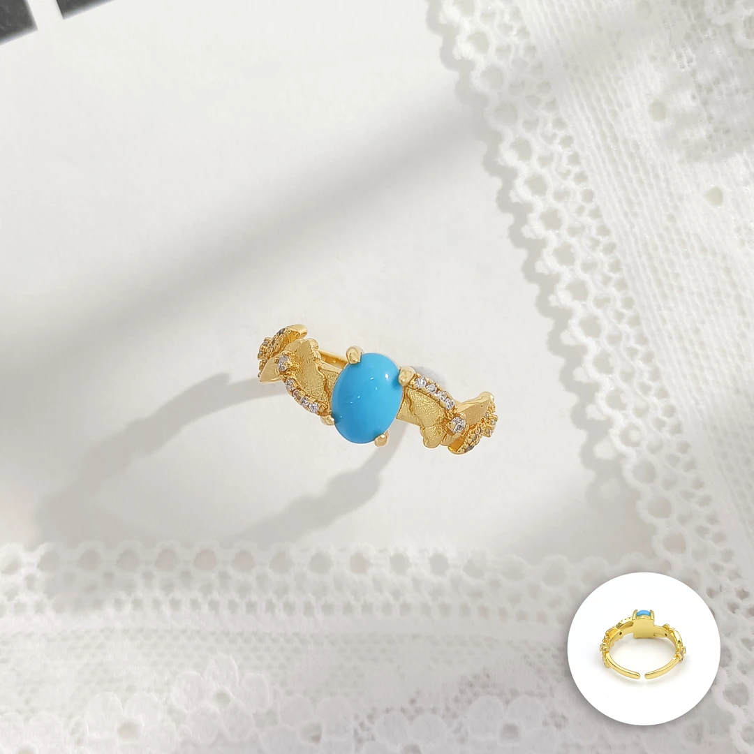 铜合金合成锆石戒指 WJH-005513【梦蝶晴空】戒指时尚气质简约