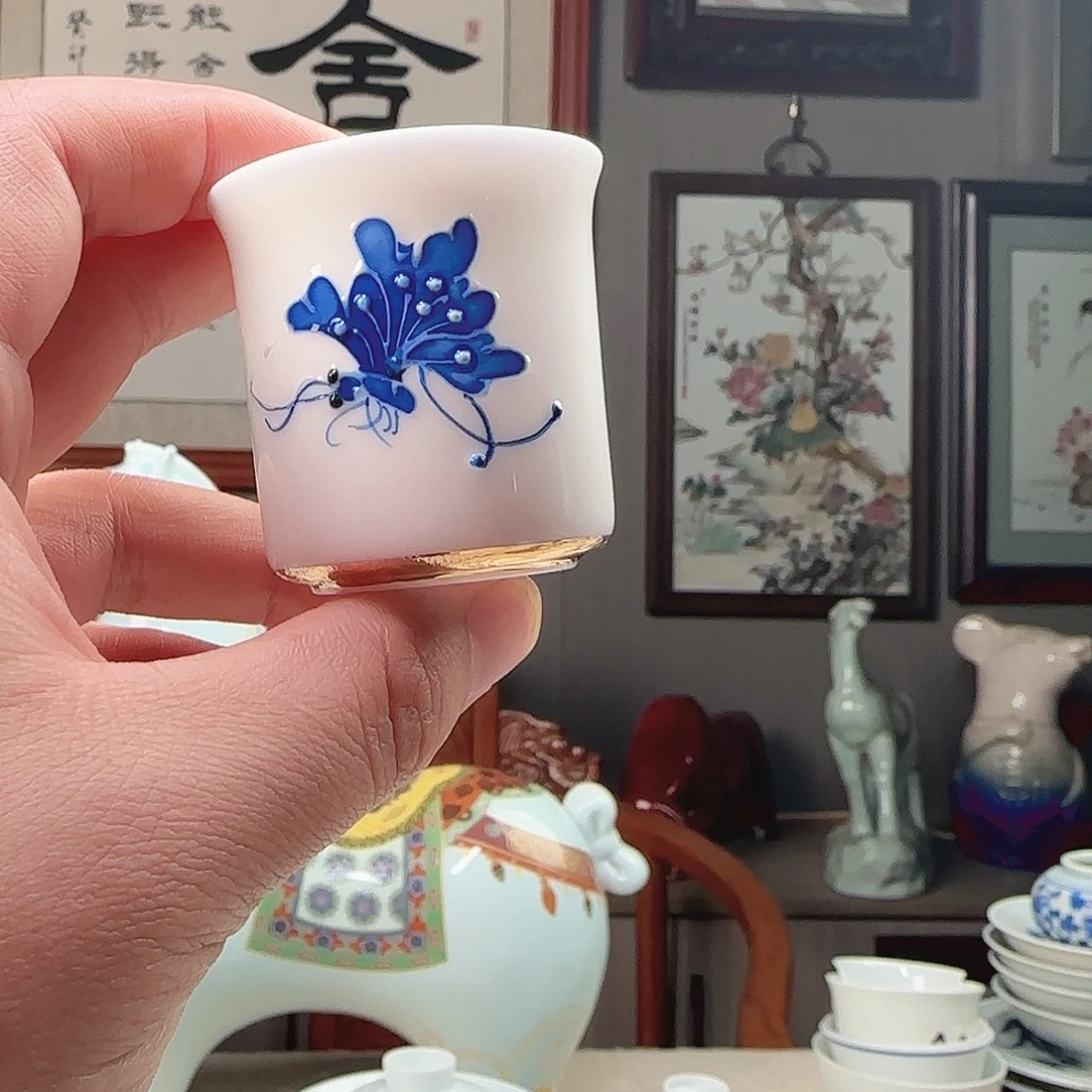 部所小李福利青花蝴蝶杯