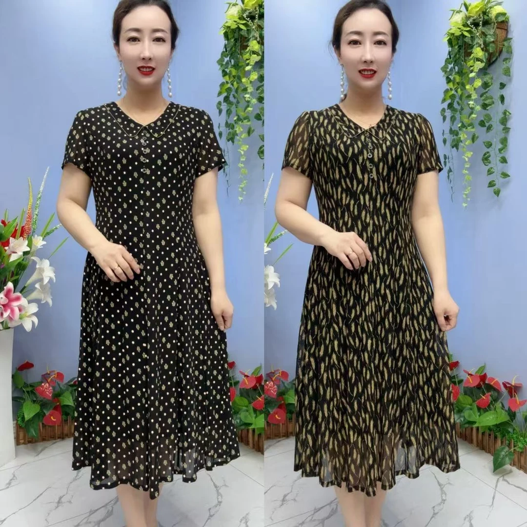 6260款气质显瘦中年妈妈装连衣裙