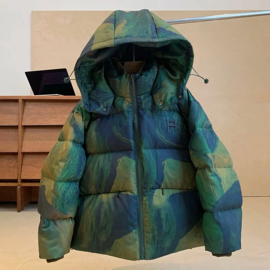 2025新款油画风儿童中大童羽绒棉服男童保暖加厚冬季外套洋气耐脏