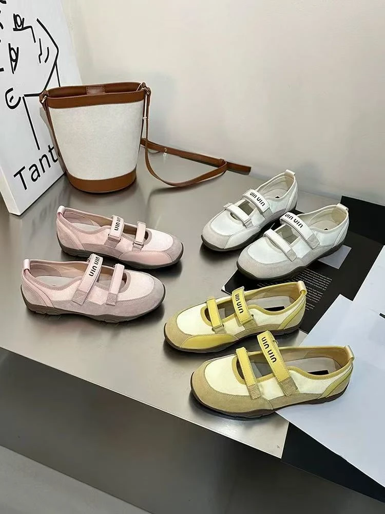 浅口玛丽珍鞋女2025春夏魔术贴芭蕾运动休闲德训鞋BBT B0065908