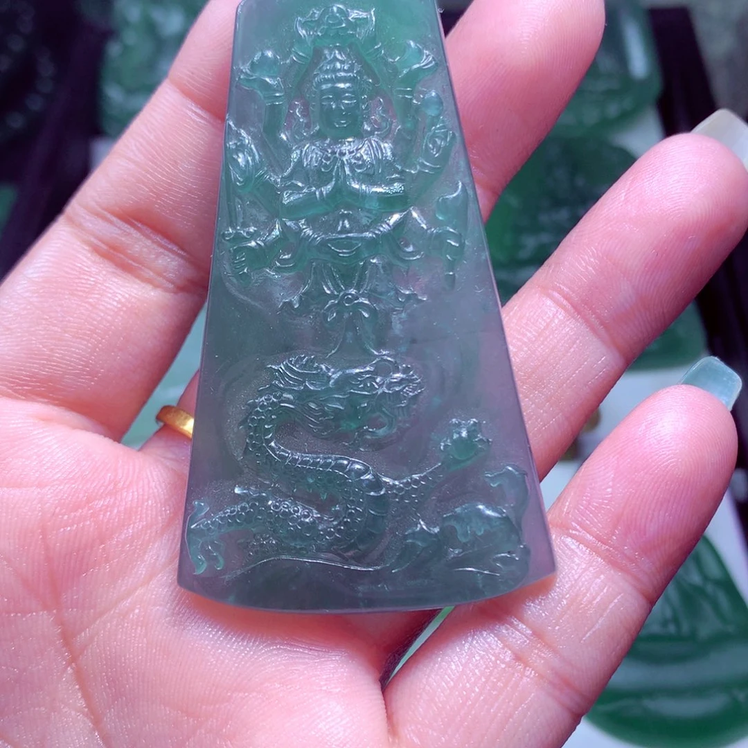 定制翡翠未镶嵌天然缅甸翡翠A货毛货挂件