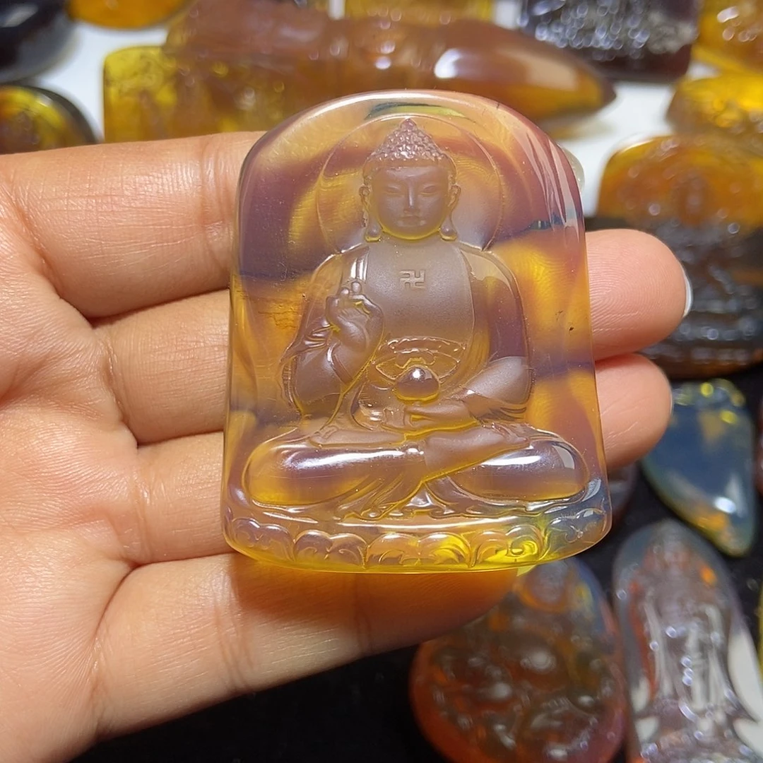 琥珀未镶嵌颈饰缅甸天然琥珀吊坠