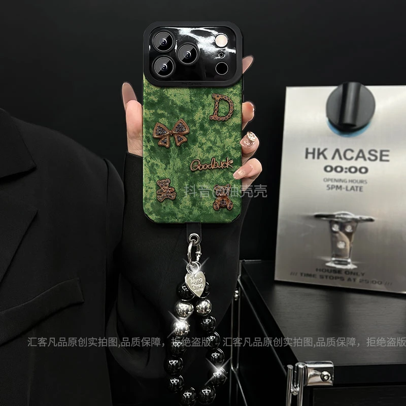 适用【苹果/oppo/华为/vivo/小米】轻奢瞳眼金属小熊蝴蝶防摔手机壳