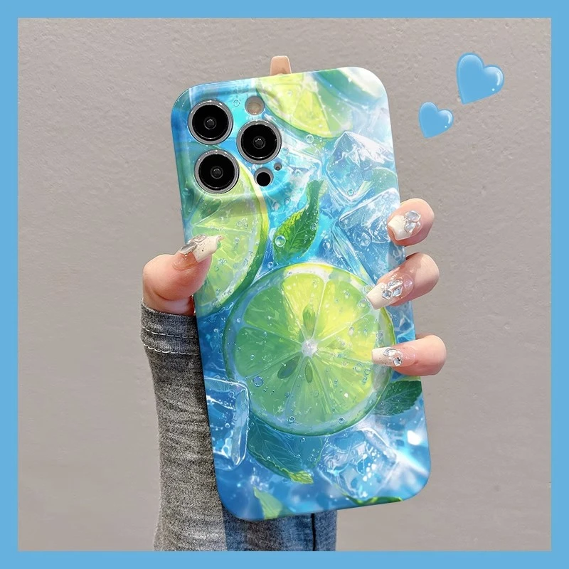 夏日冰块柠檬适用苹果华为vivo小米oppo红米一加iPhone16手机壳