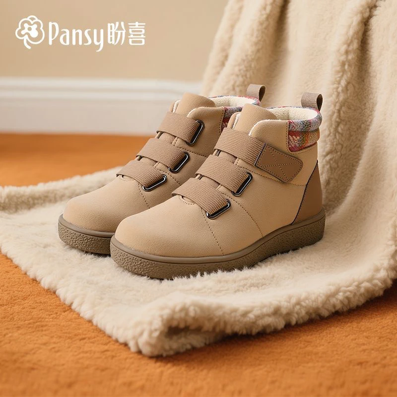 Pansy盼喜日本短靴女超轻舒适加宽百搭保暖高帮鞋秋冬季新款4291