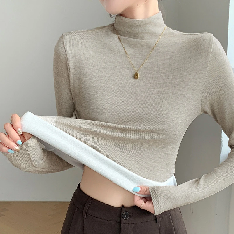 半高领T恤打底可内穿可外穿女士毛衣针织百搭内搭显瘦打底衫加厚