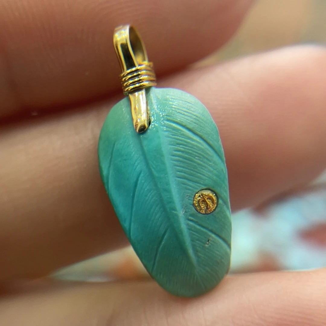 绿松石18K金镶嵌珠宝奇石