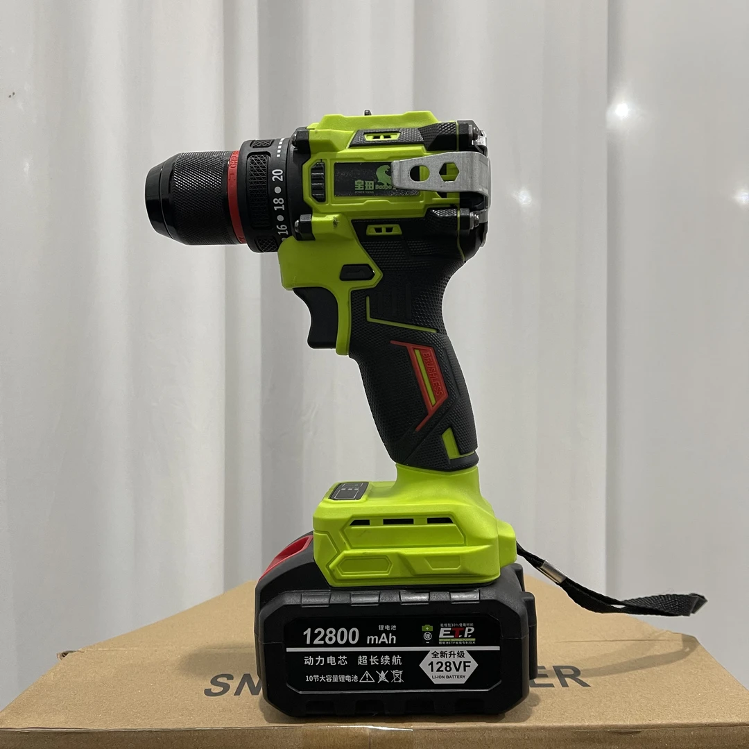 一电一充纯铜无刷锂电大钢炮手电钻