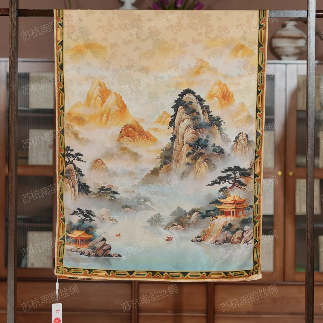 新【C73-126日照金山】180*70丝巾气质双面围巾披肩国风中式女士