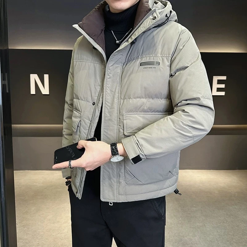 冬季新款加厚时尚潮流工装百搭连帽休闲保暖防寒外套#5550