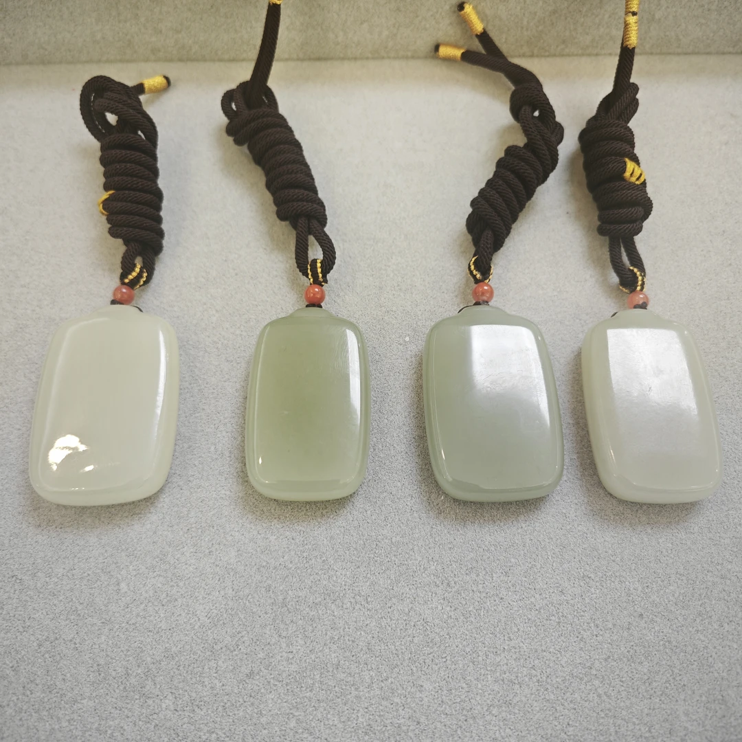 【欣妈珠宝】和田玉青玉无事牌#6020（多样性发一）