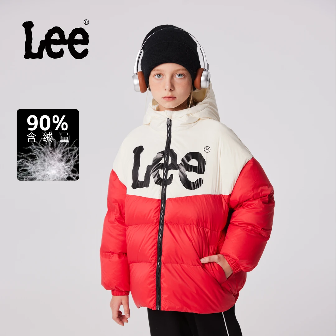 【摩登系列】Lee儿童秋冬撞色拼接款保暖加绒冬季羽绒服