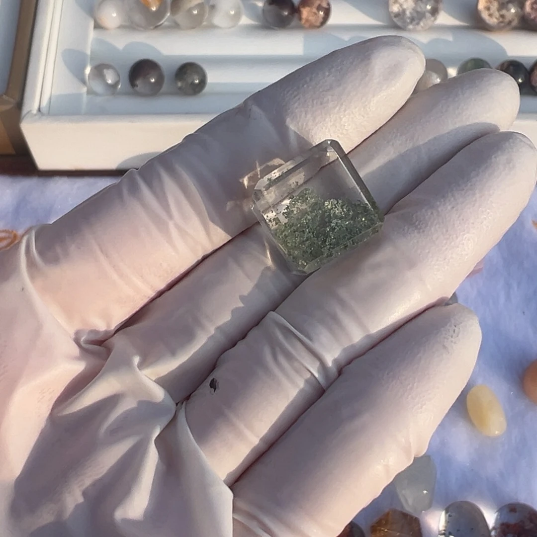 水晶绿幽灵方糖不退换未镶嵌羽***文