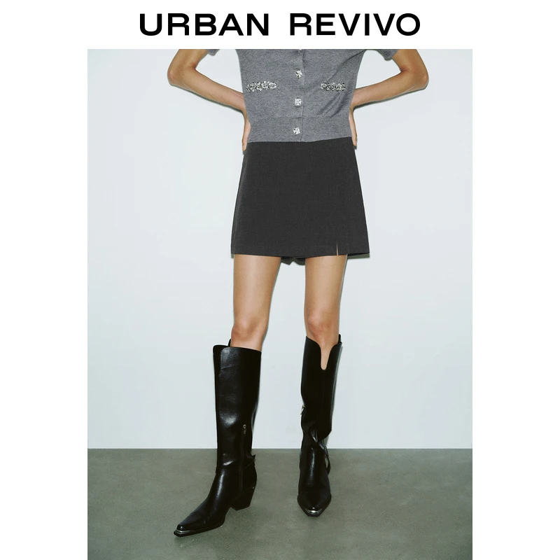 UR2025春季新款女装时尚设计感百搭裙裤造型短裤UWM650032