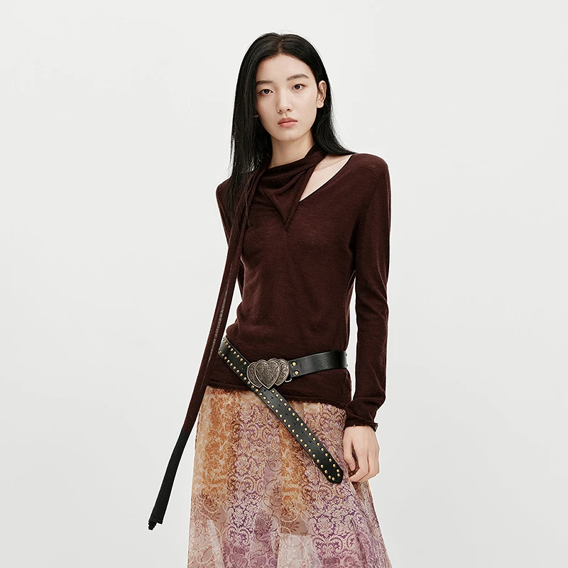 【商场同款】HPLY荷比俪2026春绵羊毛堆堆领羊毛衫HYG11650018