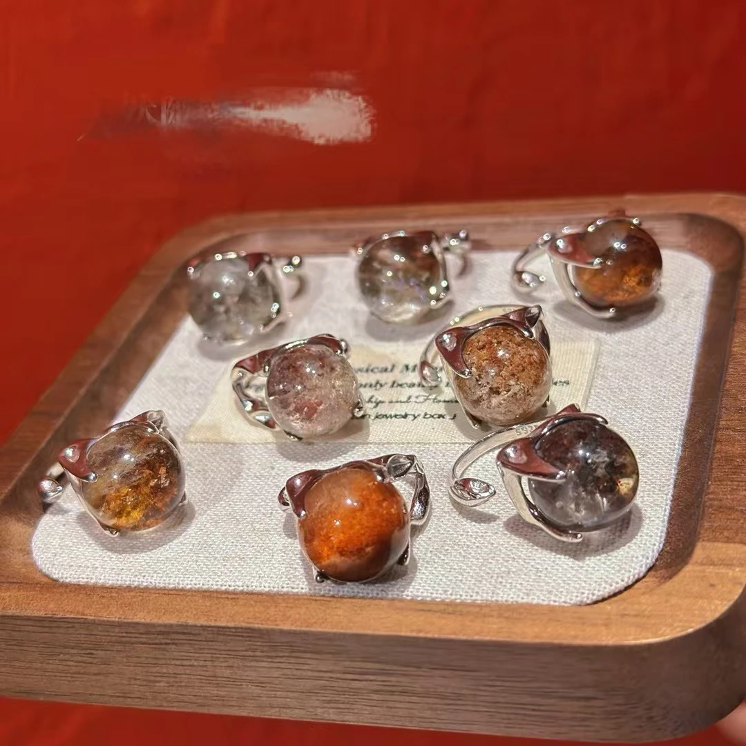 925银仿水晶戒指 幽灵圆珠戒指  JR68488