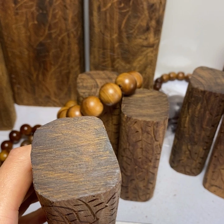 回***地木印度老山檀 手串1.2 无事牌