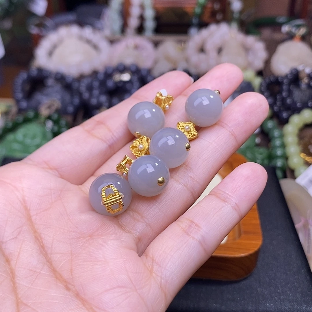 和田玉未镶嵌颈饰多样性发一 925.银烟紫吊坠