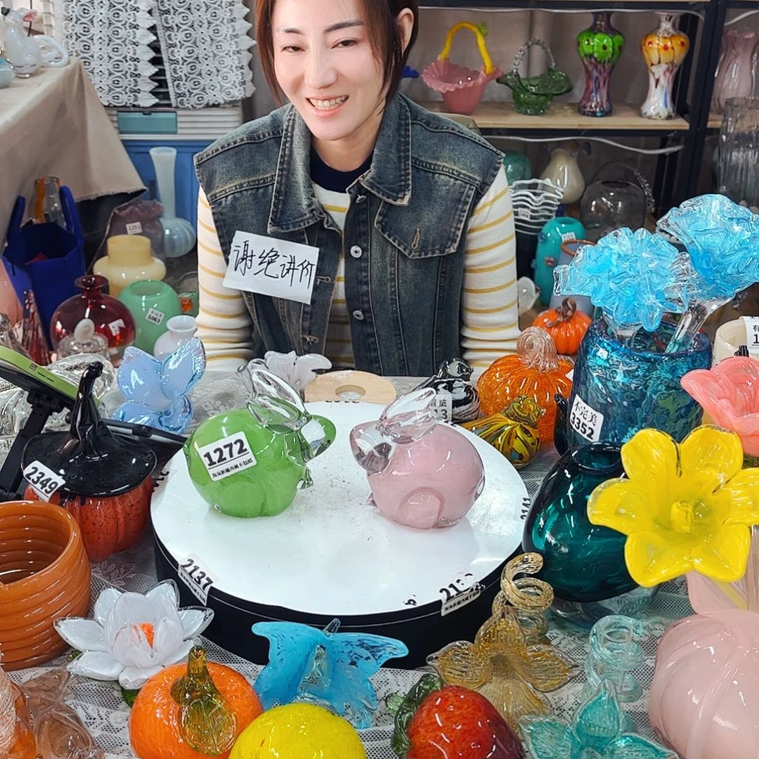 一对兔 家悦琉璃工艺品