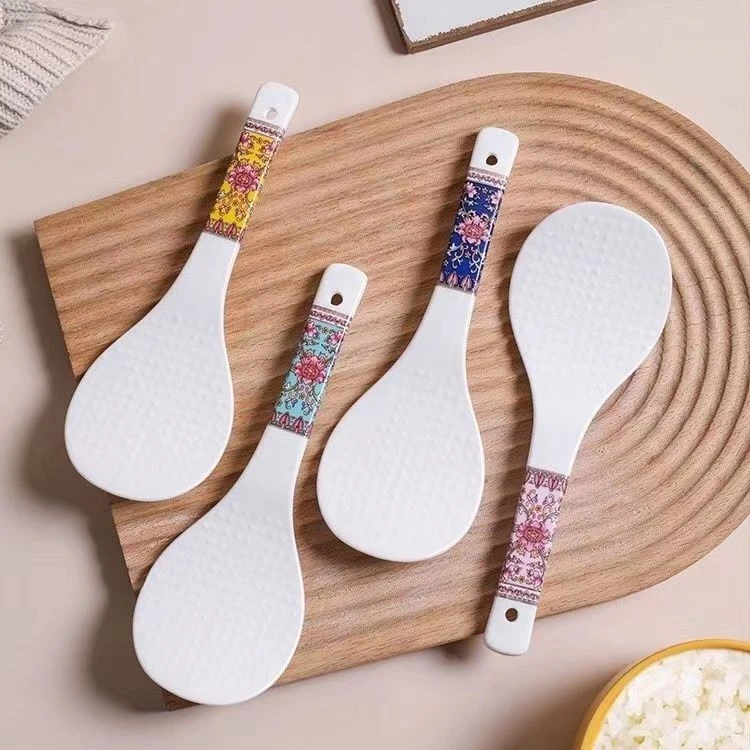 电饭煲米饭勺珐琅彩陶瓷饭铲