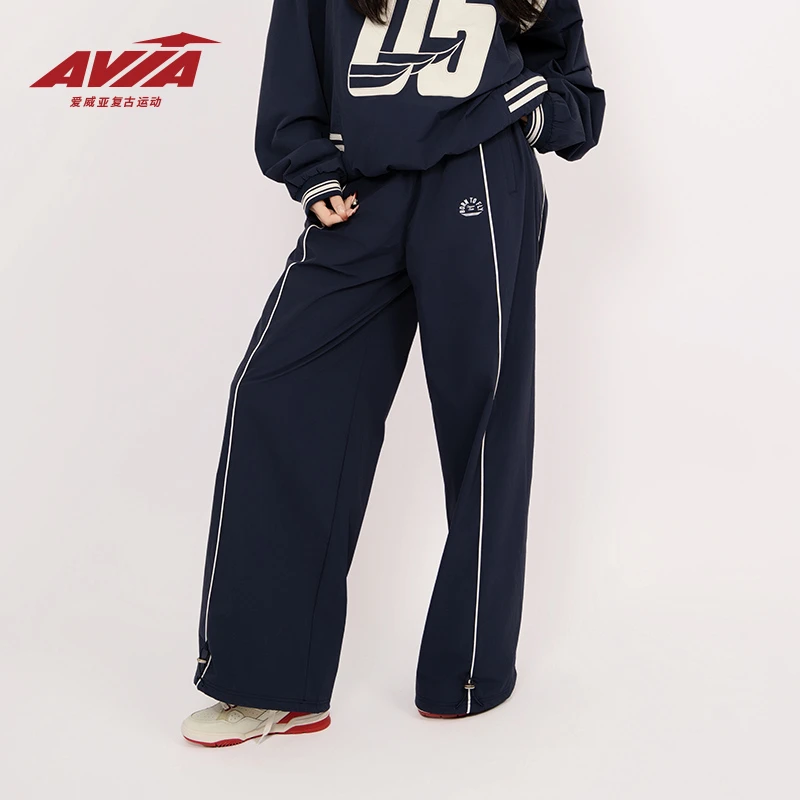 AVIA爱威亚复古运动美式运动裤休闲时尚户印花外长裤休闲裤针织