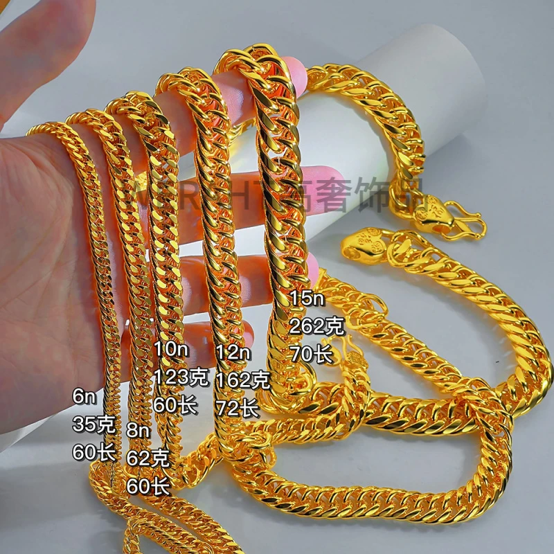 铜合金项链 新年流行爆款时尚大气福扣老板项链秋冬流行毛衣链马