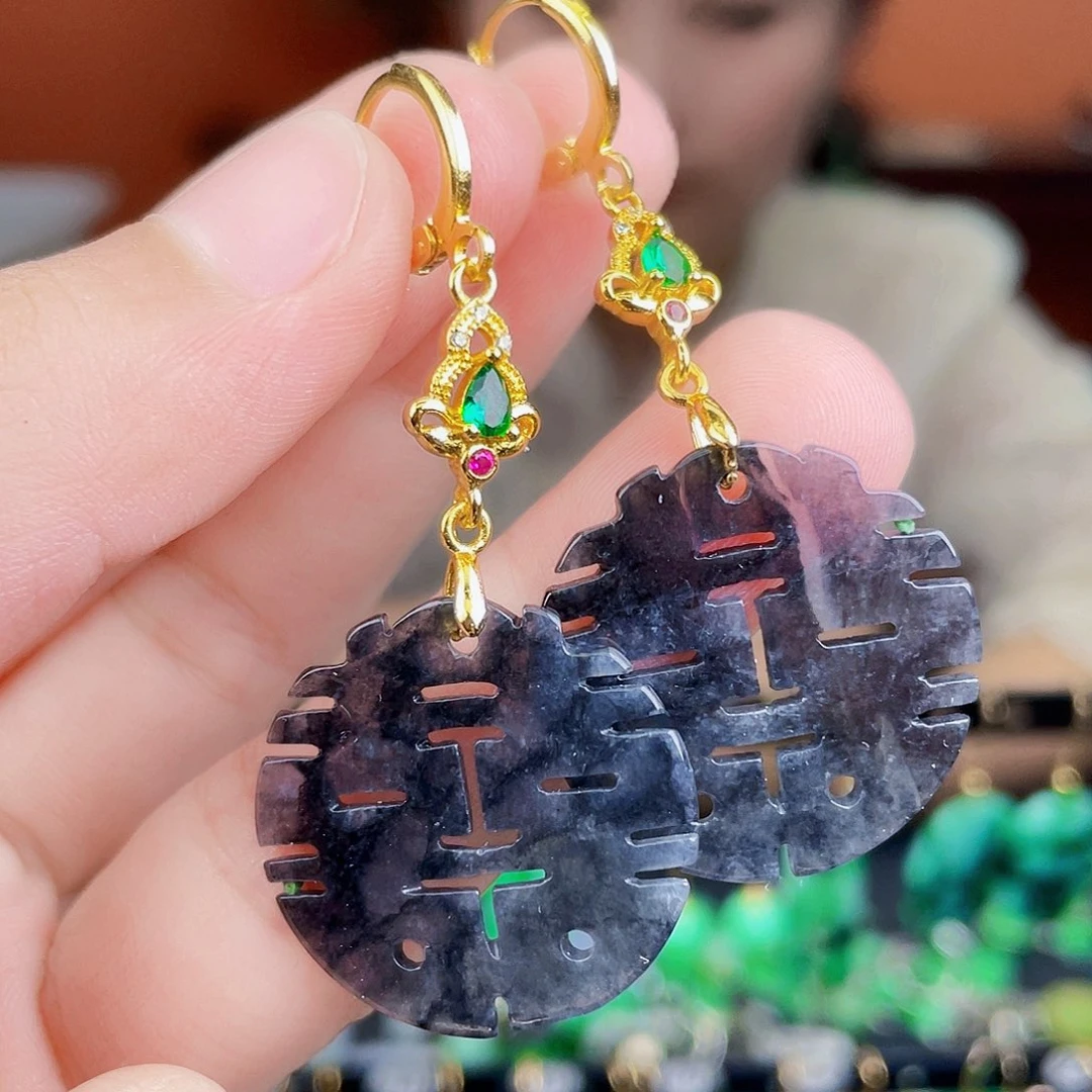 翡翠未镶嵌耳饰饰品