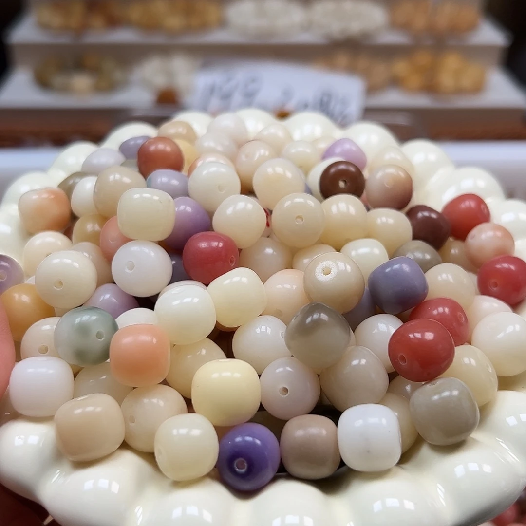 手串菩提根/象牙果微瑕卡12/13左右白多宝桶150颗