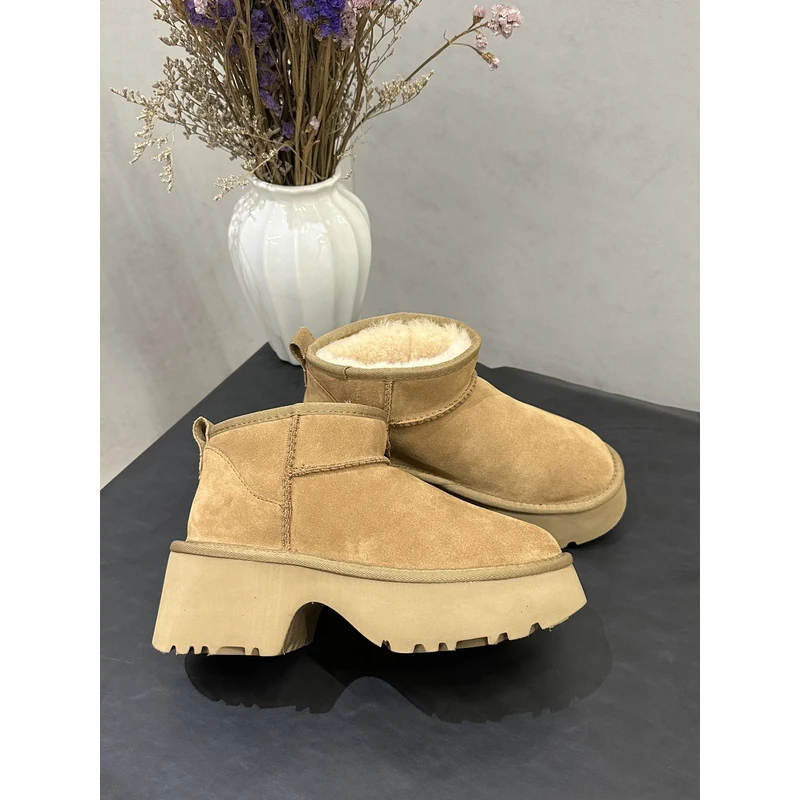 林夕专属【人鱼款】秋季新款女士舒适时尚厚底人鱼短靴休闲雪地靴