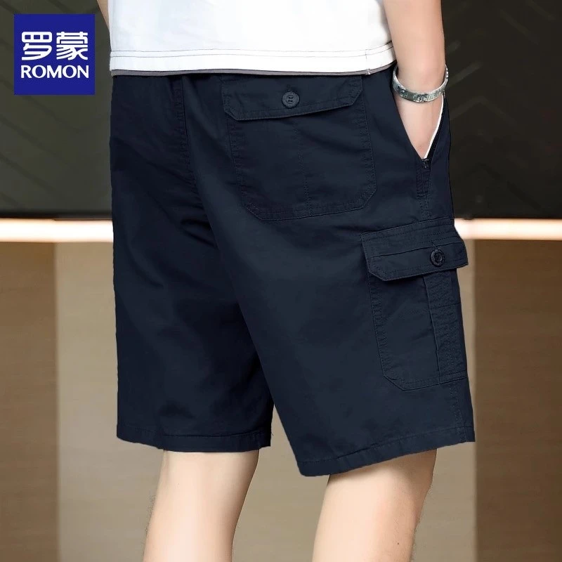 罗蒙2025夏季新款纯色工装短裤男士薄款纯棉水洗休闲中裤百搭五分