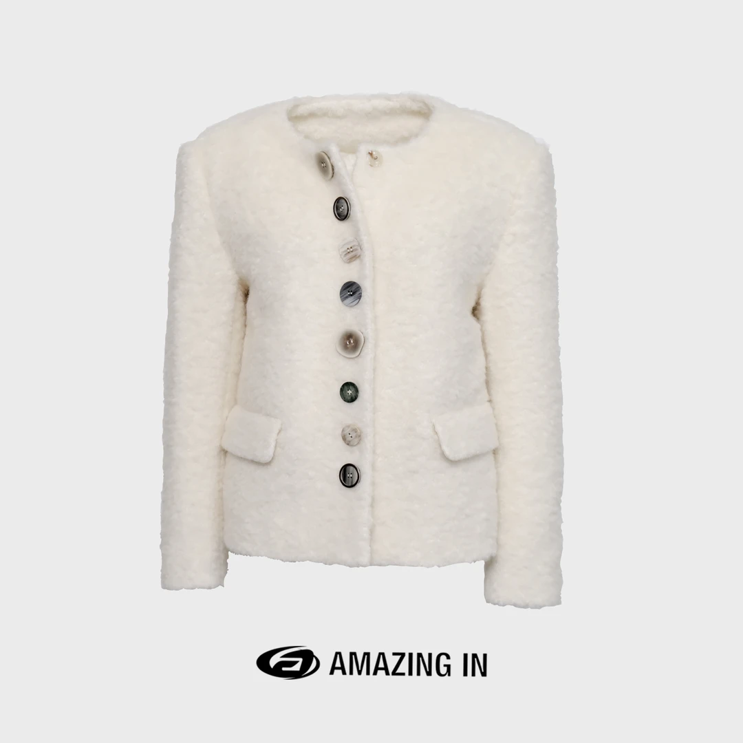 AMAZING IN “奶酥”秋冬轻奢羊毛小香风外套A23916-LFY311