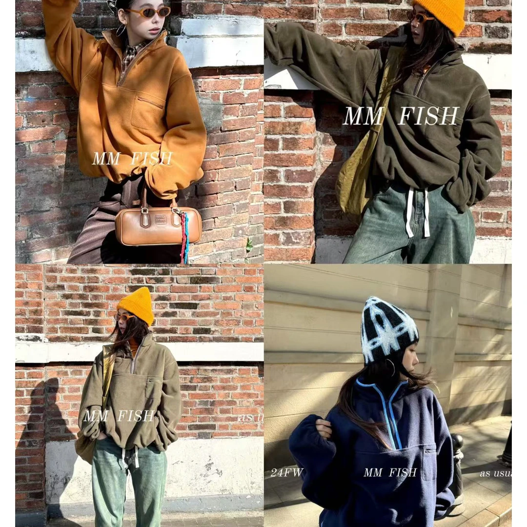 MM FISH （1mtt470#）有一个延续款！厚厚半拉链卫衣～12-13