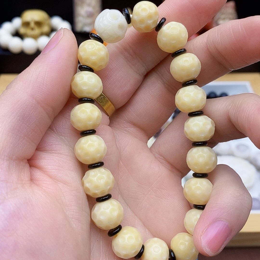 驼骨手串/手链12mm驼骨鸡油黄