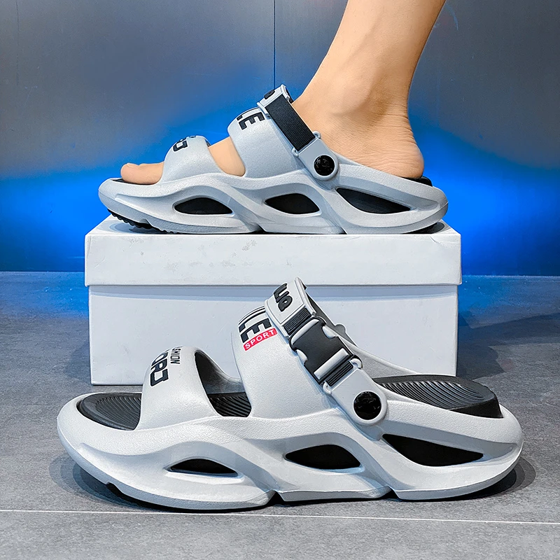 2025夏季新款踩屎感情侣百搭凉鞋男士外穿厚底运动时尚沙滩凉拖鞋