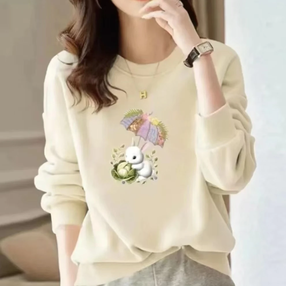 春秋新款时尚百搭潮流休闲圆领印花卫衣