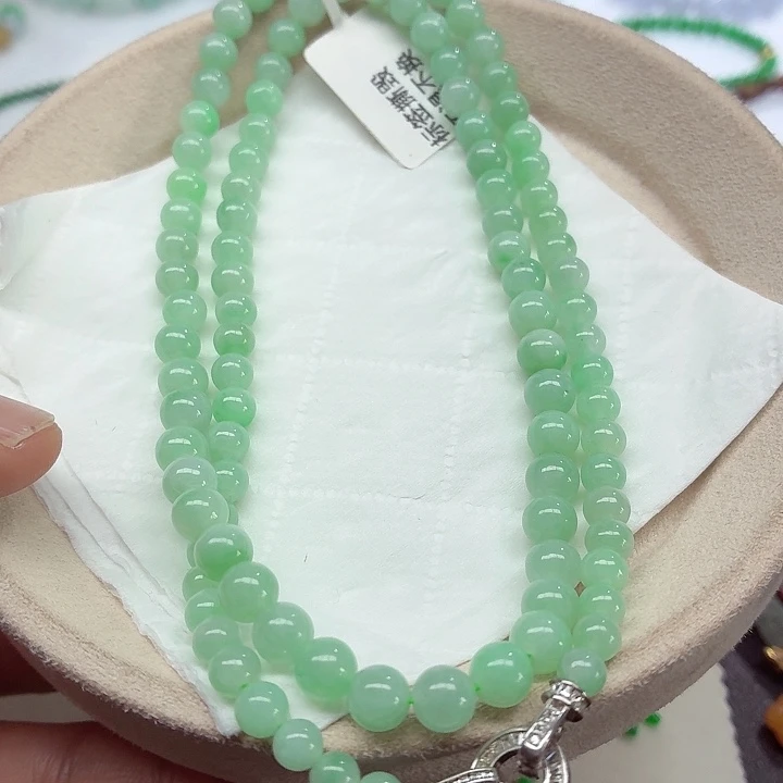 翡翠未镶嵌手链天然缅甸翡翠A货卡6.5-5
