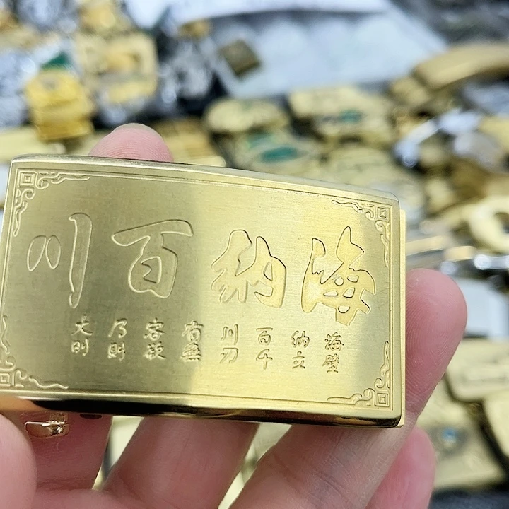 实心铜自动腰带扣3.5