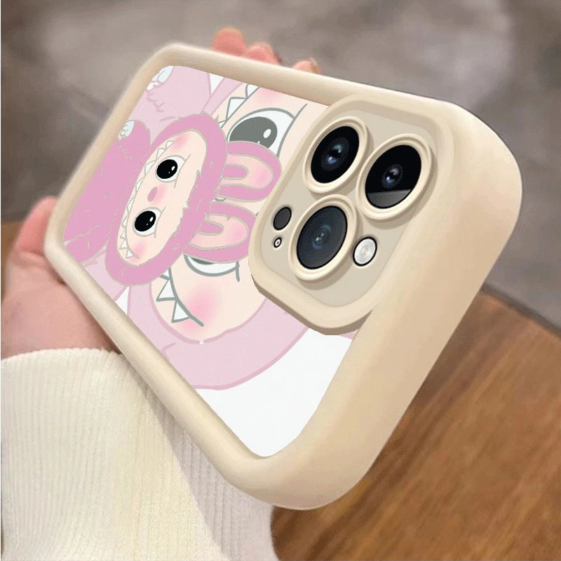 白粉底拉布布适用苹果16手机保护壳iPhone 14女款新款