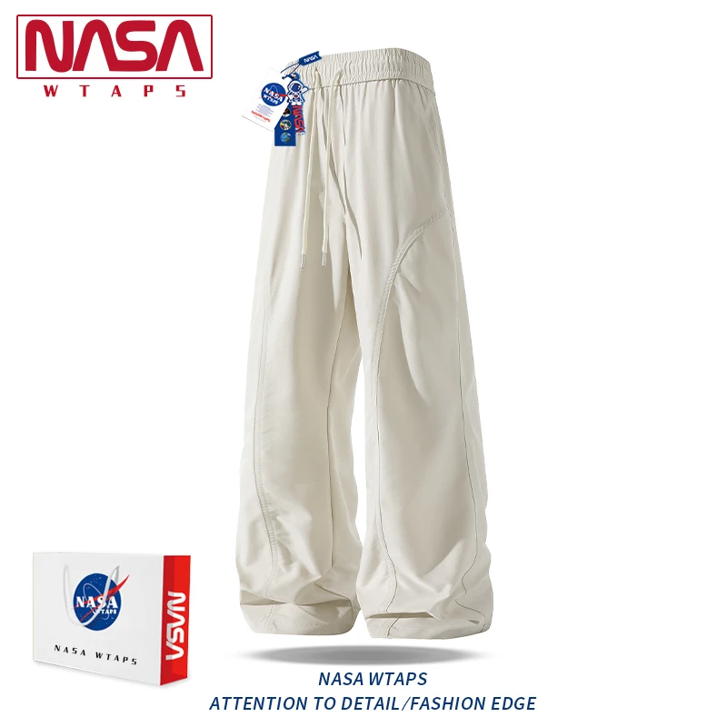 NASA WTAPS美式微喇休闲裤男秋季新款纯色直筒裤子潮牌宽松运动裤