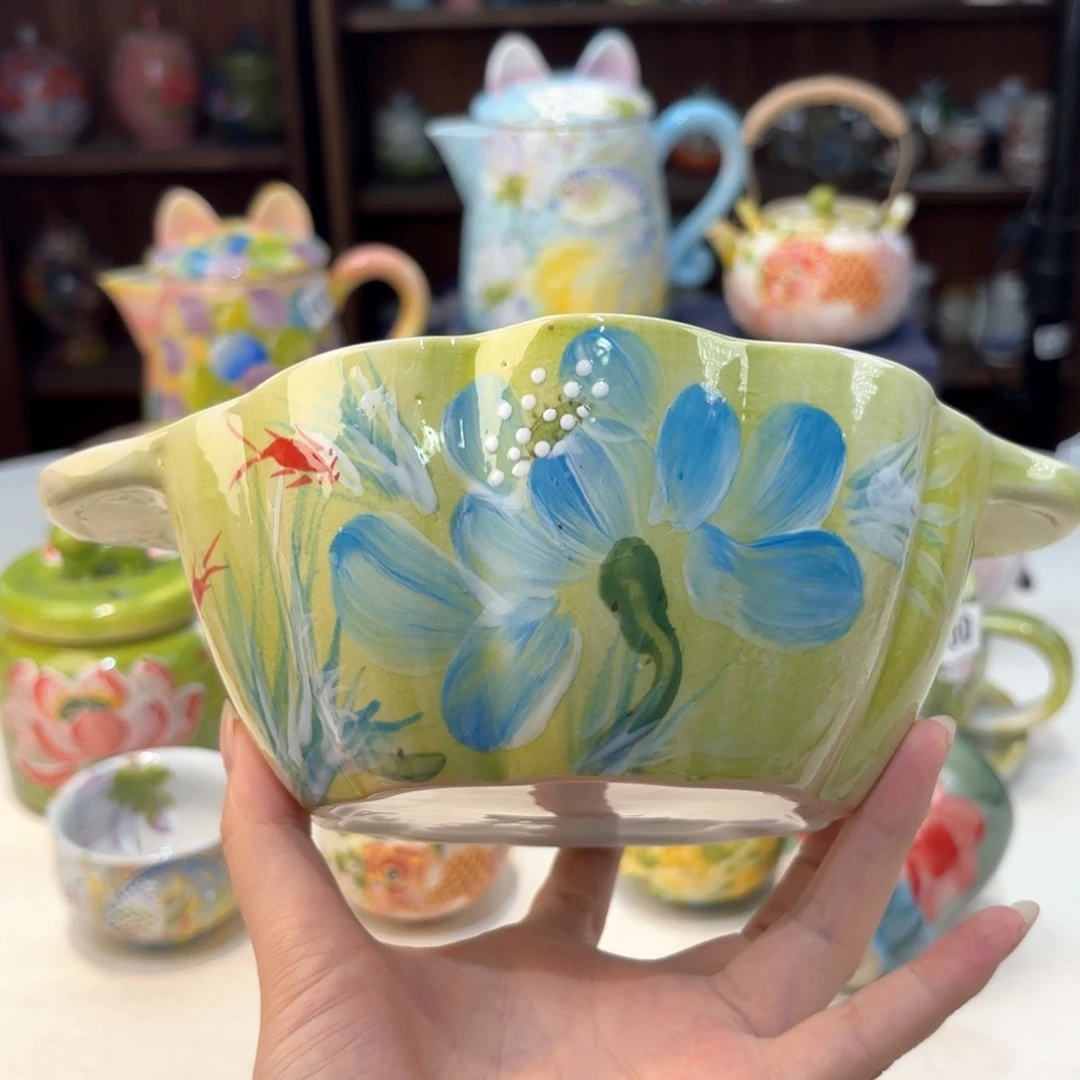 景德镇手绘高温釉下彩陶瓷茶具
