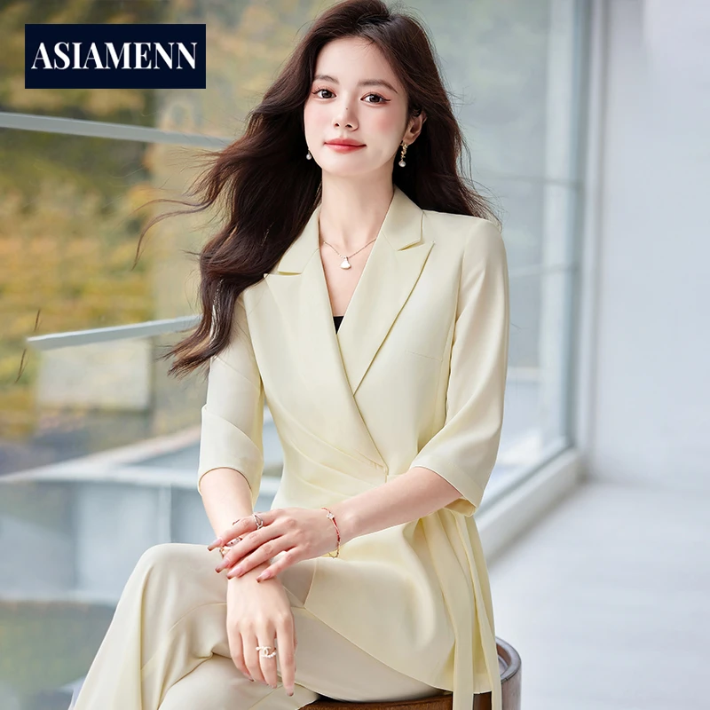 轻奢品牌职业套装女2025夏季薄款休闲优雅气质高级感七分袖西服