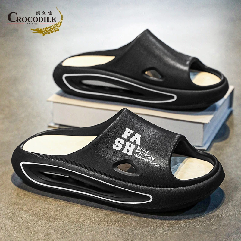 鳄鱼恤夏季新款潮流男士软底软面沙滩拖鞋防滑耐磨简约百搭户外拖