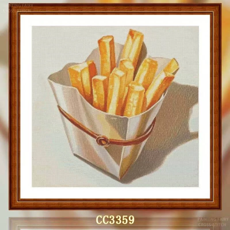 【CC3359-美食系列之薯条】十字绣2024年新款客厅小格动物欧式